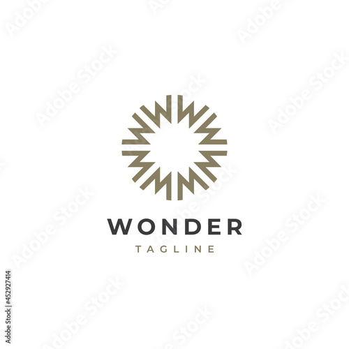 Letter W logo template. Star typography pattern logo. Unique modern creative elegant logotype. Vector icon.