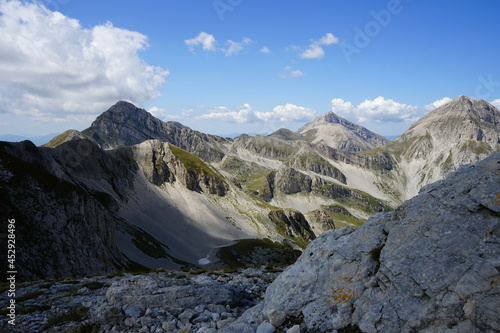 Gran Sasso National Park view from Mount Aquila in Campo Imperatore, Abruzzo, Italy