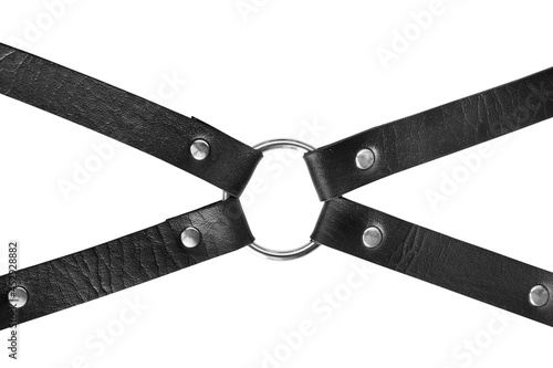 Black leather straps photo
