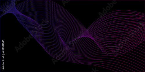 Dark wave background with purple and pink lines