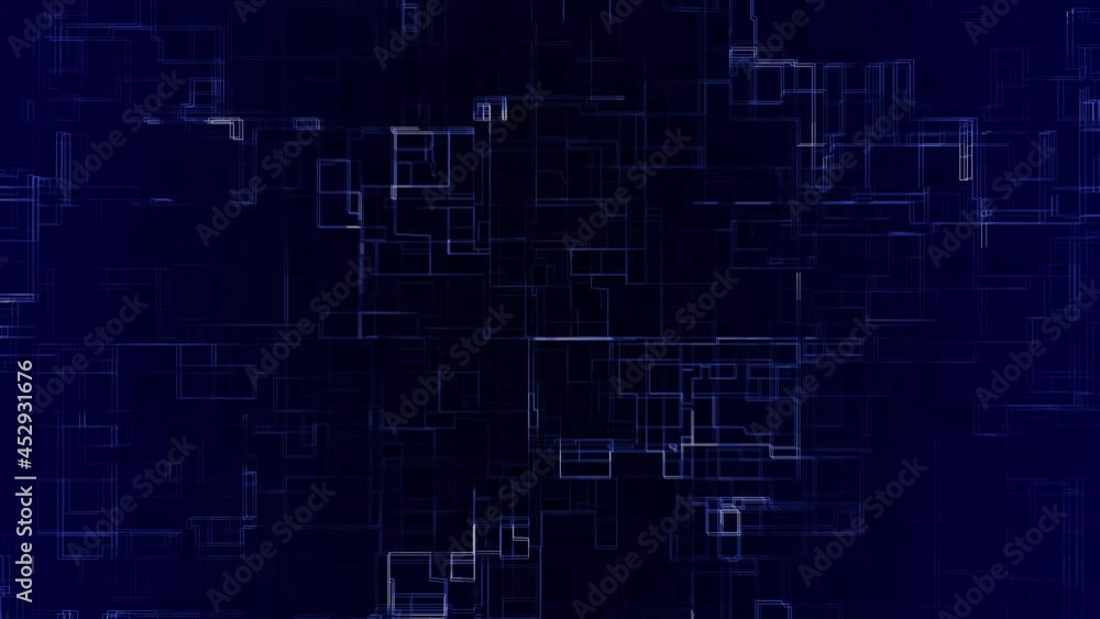 Blue Circuit Board Scan Loop Up Animation Background Blue Circuit Board Scan Loop Up Animation Background