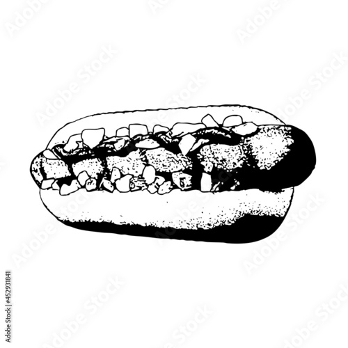 hot dog sketch illustration