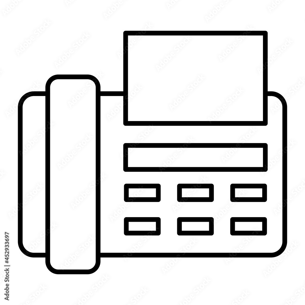 Vector Fax Machine Outline Icon Design Vector Fax Machine Outline Icon Design
