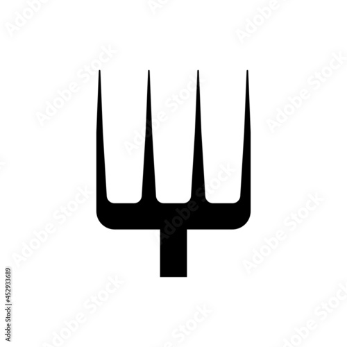 Pitchfork icon. Vector illustration. Garden tool and farming instrument.