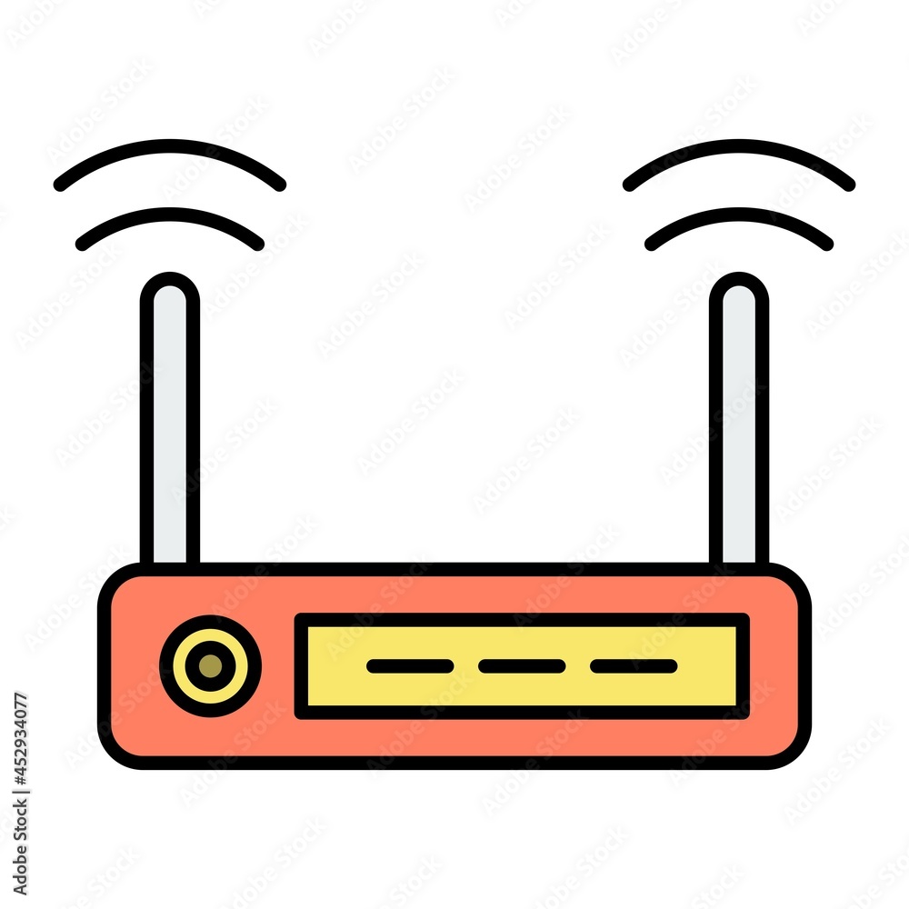 Vector Router Filled Outline Icon Design Vector Router Filled Outline Icon Design