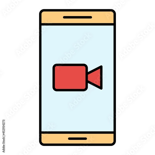 Vector Video Call Filled Outline Icon Design