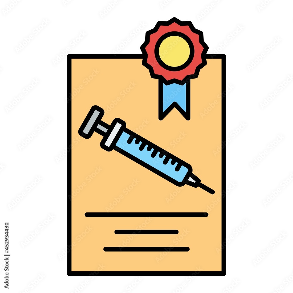 Vector Vaccination Certificate Filled Outline Icon Design Vector Vaccination Certificate Filled Outline Icon Design