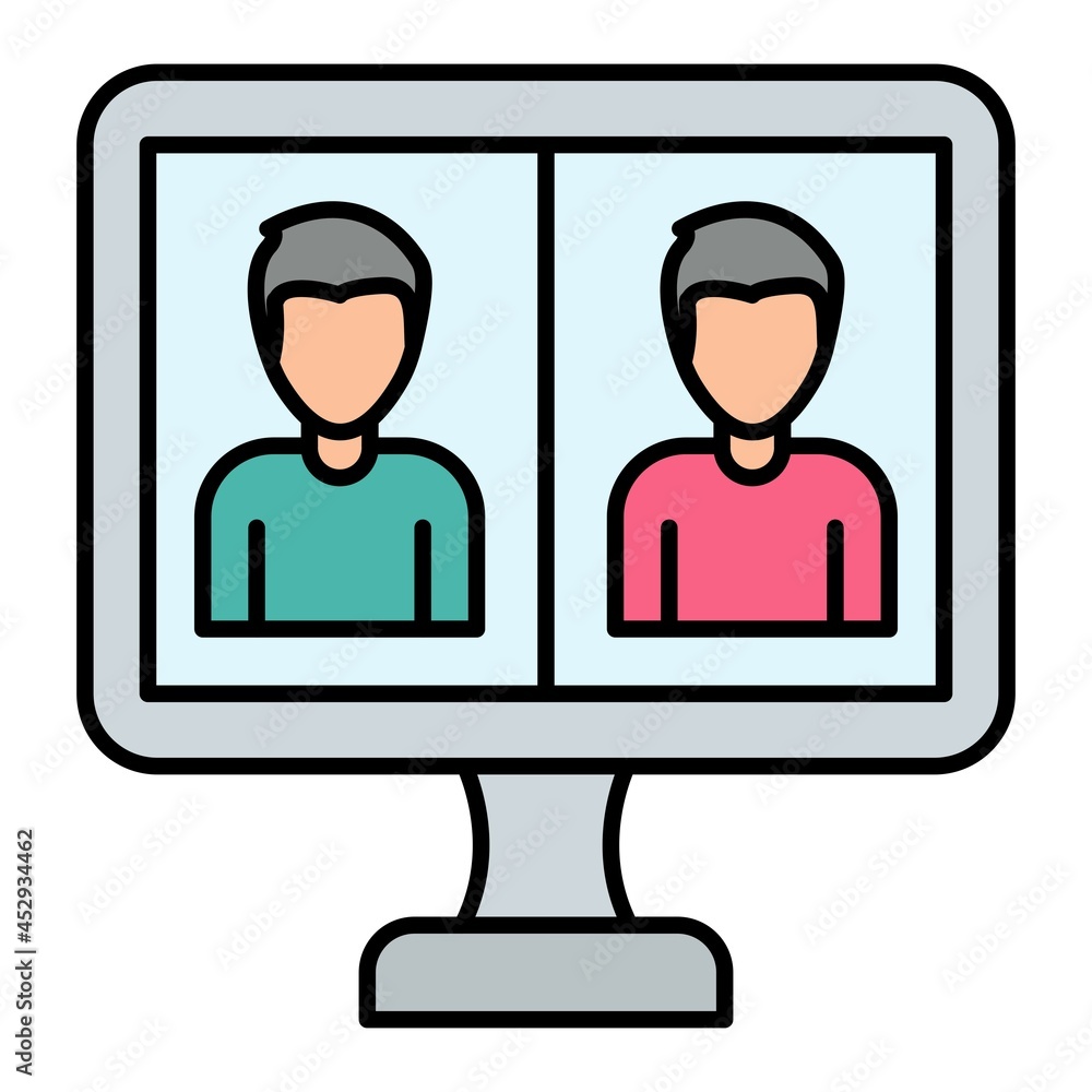 Vector Meeting Filled Outline Icon Design Vector Meeting Filled Outline Icon Design