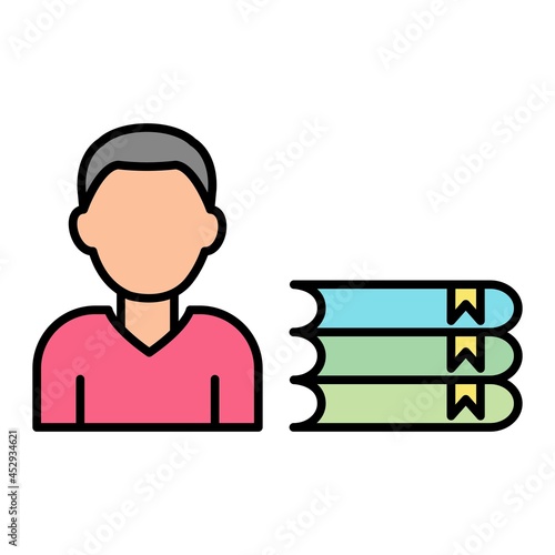 Vector Librarian Filled Outline Icon Design