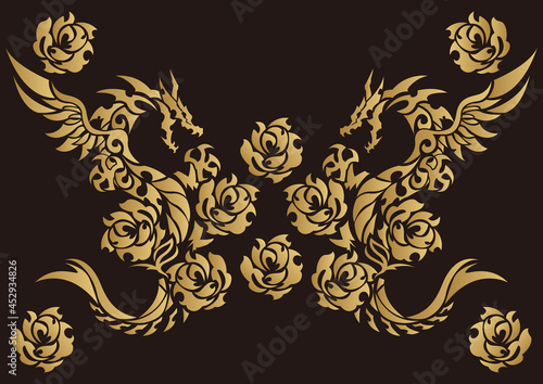 トライバルドラゴン。
ステッカー、刺繍、プリント用の素材。