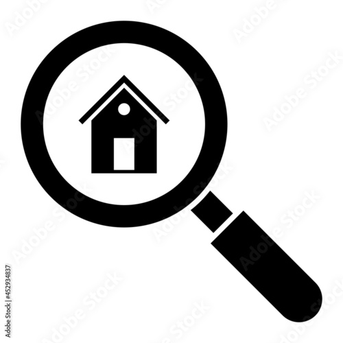 Vector Search Home Glyph Icon Design