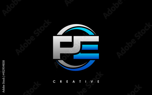 PE Letter Initial Logo Design Template Vector Illustration