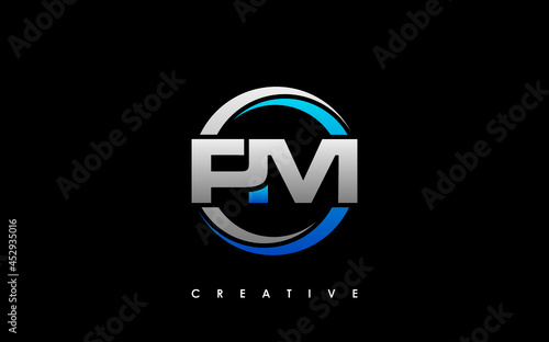 PM Letter Initial Logo Design Template Vector Illustration