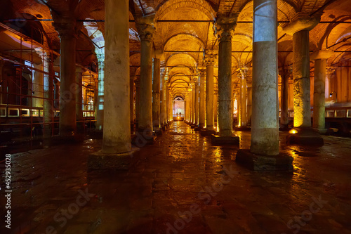 The Basilica Cistern - underground water reservoir build by Emperor Justinianus in 6th century, Istanbul, Turkey © sarymsakov.com