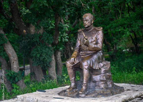 Monument to Captain Maxim Maksimych, a character in Lermontov's novel 'The Hero of Our Time', written in 1838-1840. The city of Pyatigorsk, Russia photo