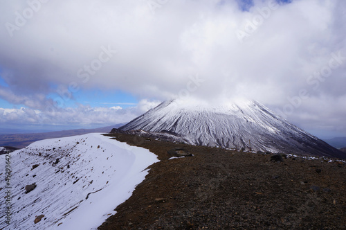 Ngauruhoe Volcano in Tongariro National Park in New Zealand photo