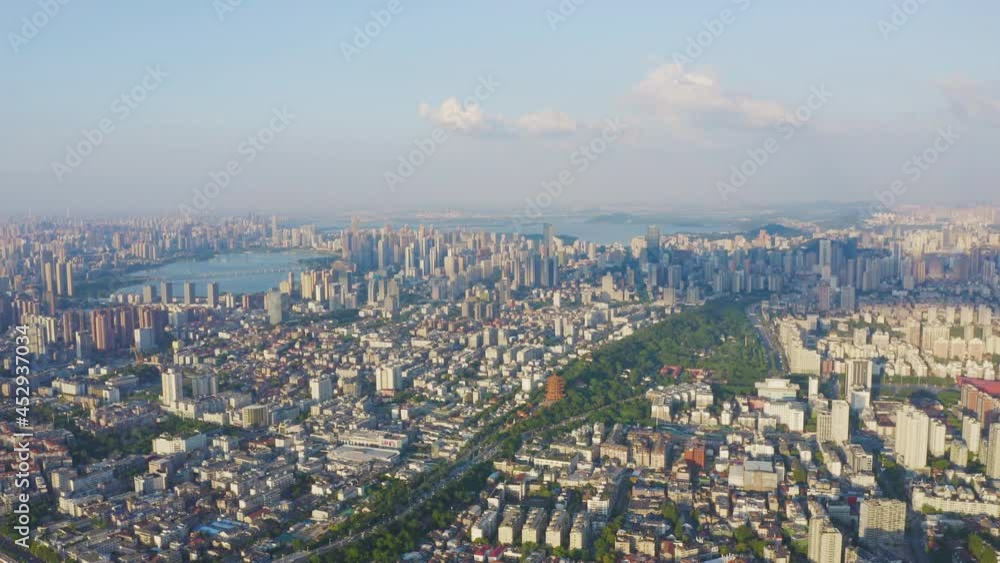 custom made wallpaper toronto digitalAerial view of Wuhan skyline and Yangtze river with supertall skyscraper under construction in Wuhan Hubei China.