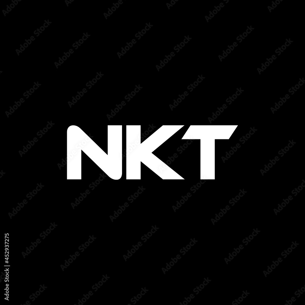 NKT letter logo design with black background in illustrator, vector logo modern alphabet font overlap style. calligraphy designs for logo, Poster, Invitation, etc.