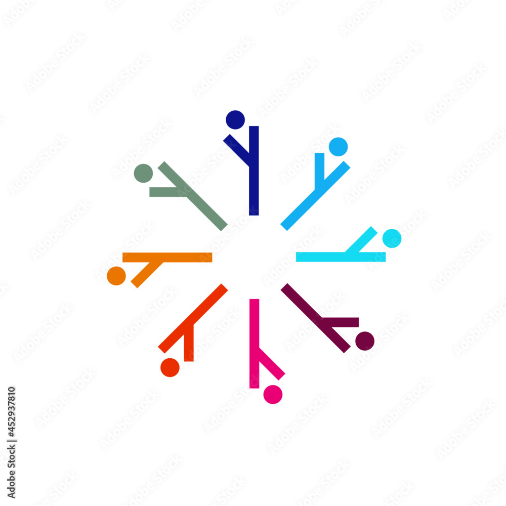 Colorful People Together Sign, Symbol, Logo isolated on White VECTOR Colorful People Together Sign, Symbol, Logo isolated on White VECTOR