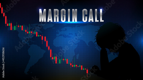 abstract graph background of Stock market crashmargin call, down trend, big short,