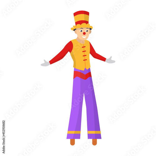 stilt walkers Concept, moko jumbie Vector Icon Design, Circus characters Symbol, Carnival performer Sign, Festival troupe Stock illustration photo