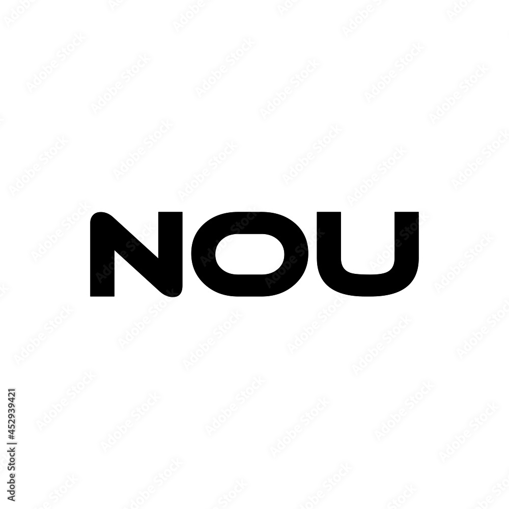 NOU letter logo design with white background in illustrator, vector logo modern alphabet font overlap style. calligraphy designs for logo, Poster, Invitation, etc.