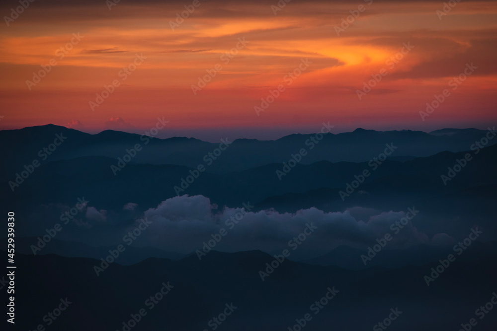 sunset in the mountains sunset in the mountains