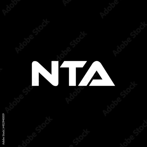 NTA letter logo design with black background in illustrator, vector logo modern alphabet font overlap style. calligraphy designs for logo, Poster, Invitation, etc.