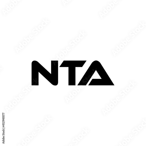 NTA letter logo design with white background in illustrator, vector logo modern alphabet font overlap style. calligraphy designs for logo, Poster, Invitation, etc. photo