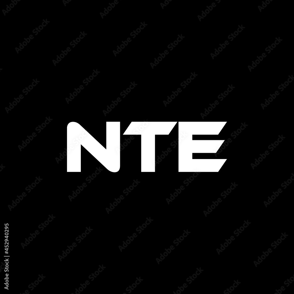 NTE letter logo design with black background in illustrator, vector logo modern alphabet font overlap style. calligraphy designs for logo, Poster, Invitation, etc.