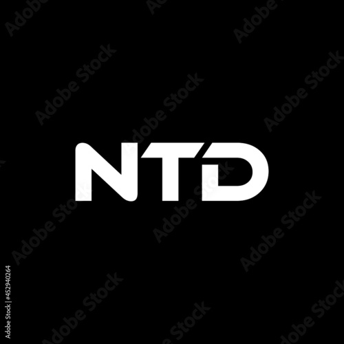 NTD letter logo design with black background in illustrator, vector logo modern alphabet font overlap style. calligraphy designs for logo, Poster, Invitation, etc. photo