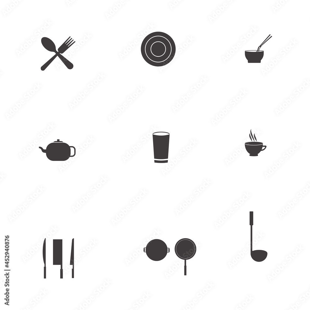 Fototapeta premium Kitchen icons set