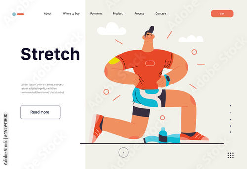 Runners - a man running and exercising outside, website template