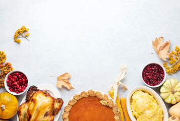 Thanksgiving greeting card background or festive dinner invitation template