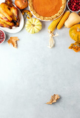 Thanksgiving greeting card background or festive dinner invitation template
