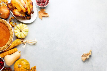 Thanksgiving greeting card background or festive dinner invitation template
