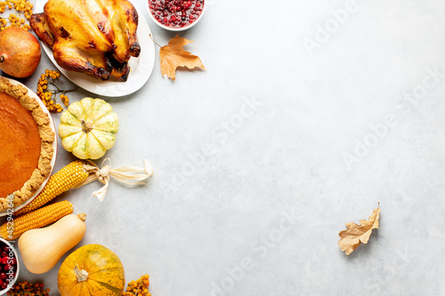 Thanksgiving greeting card background or festive dinner invitation template