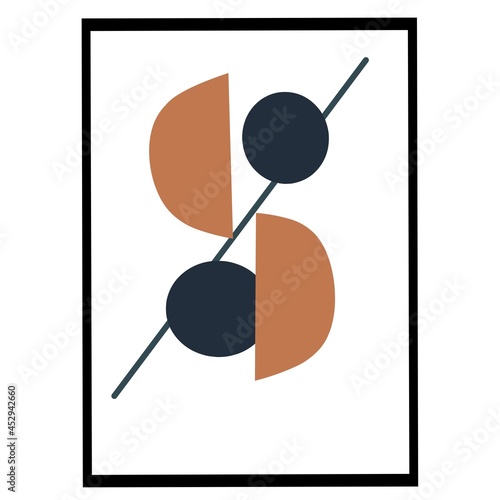 trendy minimalist abstract illustration. geometric elements and strokes, rainbows geometric shapes Great design for social media, postcards, contemporary artistic poster printing.