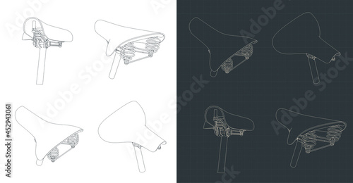 Retro bike saddle drawings