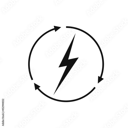 Free Download Renewable energy icon, graphic design template, lightning bolt, vector illustration - GFXLoad