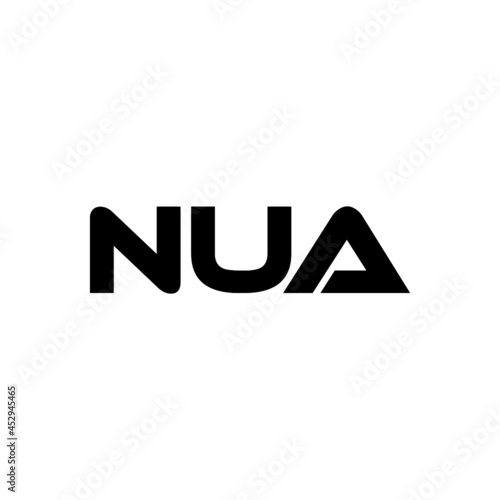 NUA letter logo design with white background in illustrator, vector logo modern alphabet font overlap style. calligraphy designs for logo, Poster, Invitation, etc. photo