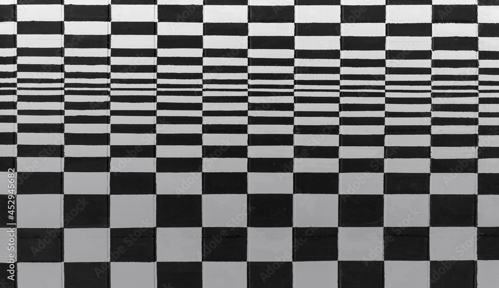 Obraz premium black and white checkered background
