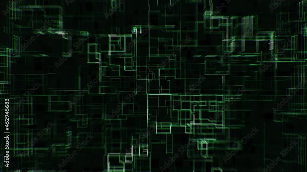 Green 3D Circuit Board Scan Loop Up Animation Background Green 3D Circuit Board Scan Loop Up Animation Background