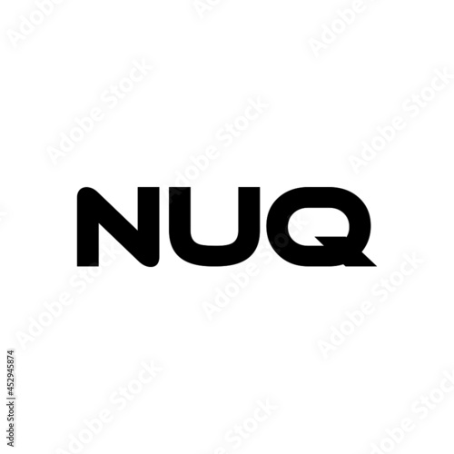 NUQ letter logo design with white background in illustrator, vector logo modern alphabet font overlap style. calligraphy designs for logo, Poster, Invitation, etc.