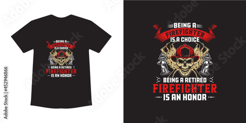 Fire Fighter t-shirt design template