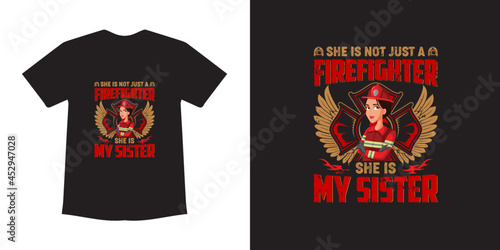 Fire Fighter t-shirt design template