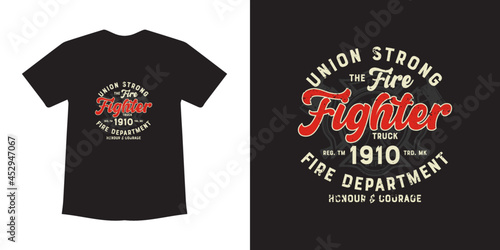 Fire Fighter t-shirt design template
