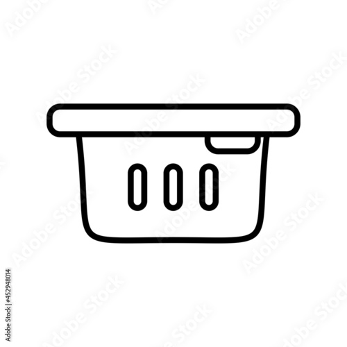 Laundry Basket Vector Line Icon Design