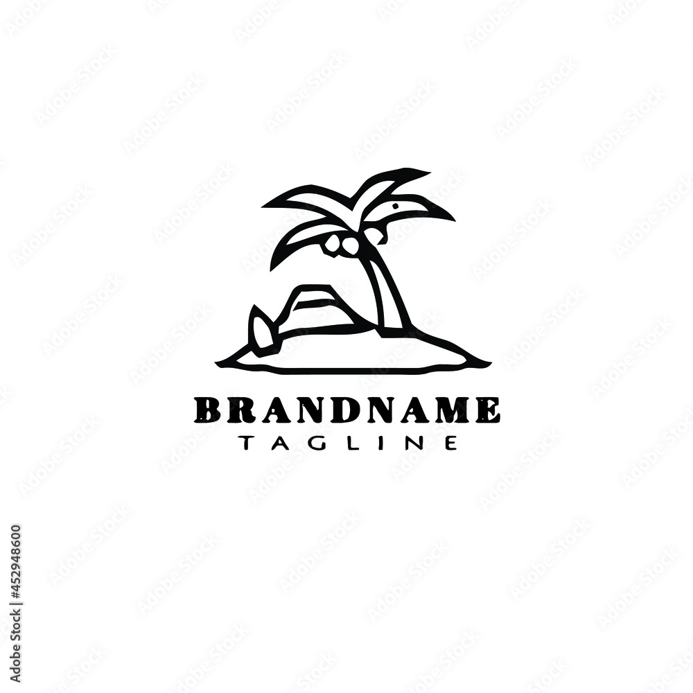 palm tree cartoon logo icon design template vector cute