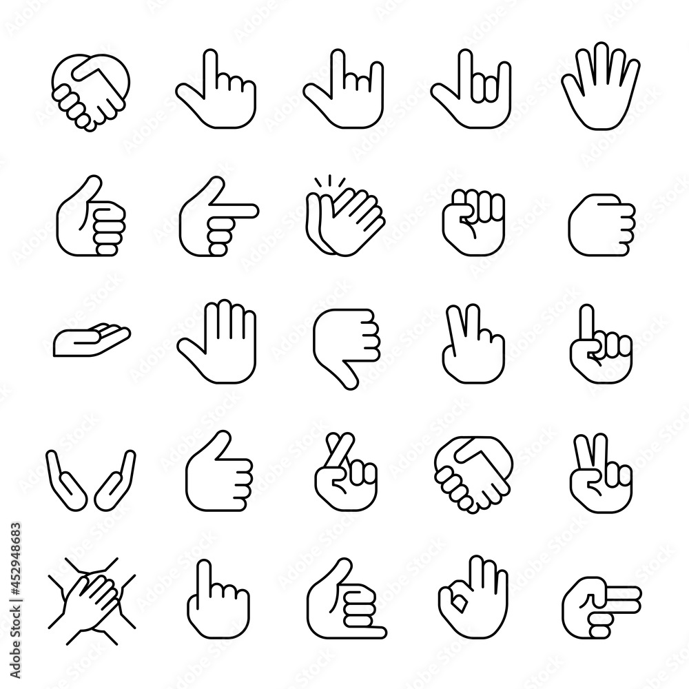 Hand gesture icons, vector illustration. Stock Vector Adobe Stock